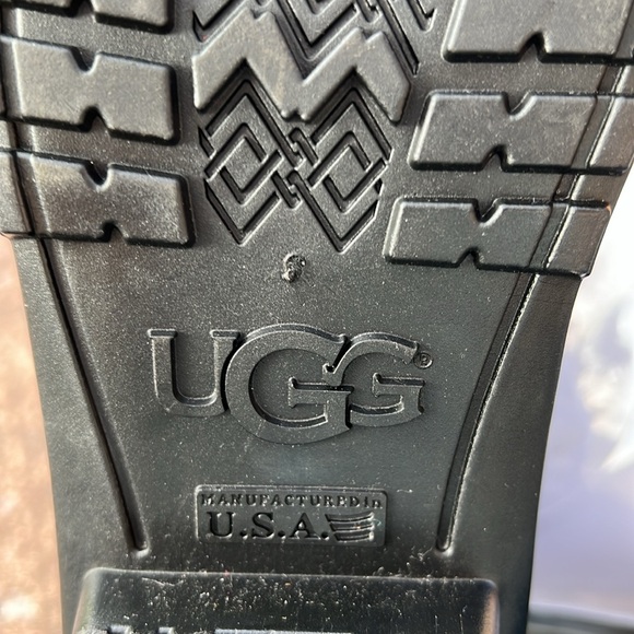 UGG SHAYE BLACK TALL RUBBER RAIN BOOTS FUR INSOLE SIZE US 7womens - Picture 14 of 15